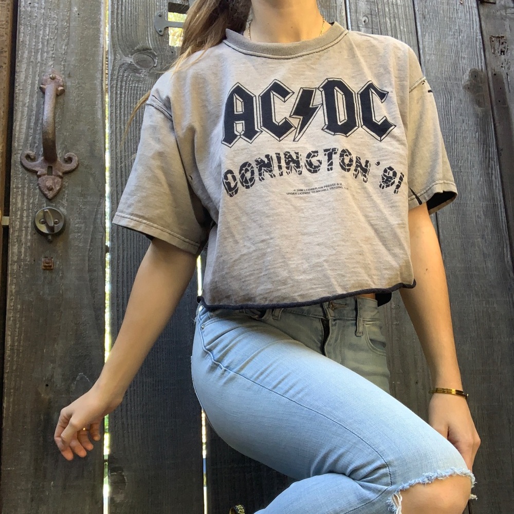 VINTAGE AC/DC ACID WASH BAND TEE